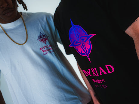 Myriad Wonders: black t-shirt